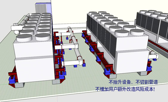屋頂空調(diào)機(jī)組震動噪聲大，不切管道不抬設(shè)備方案這樣做！